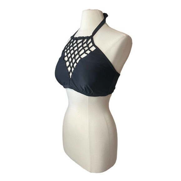 Swimsuits For All Black Macramé Bandeau Bikini Top Size Large - Picture 2 of 7